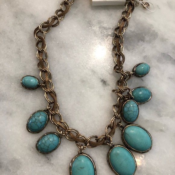 Turquoise stile necklace and earrings - Picture 1 of 3